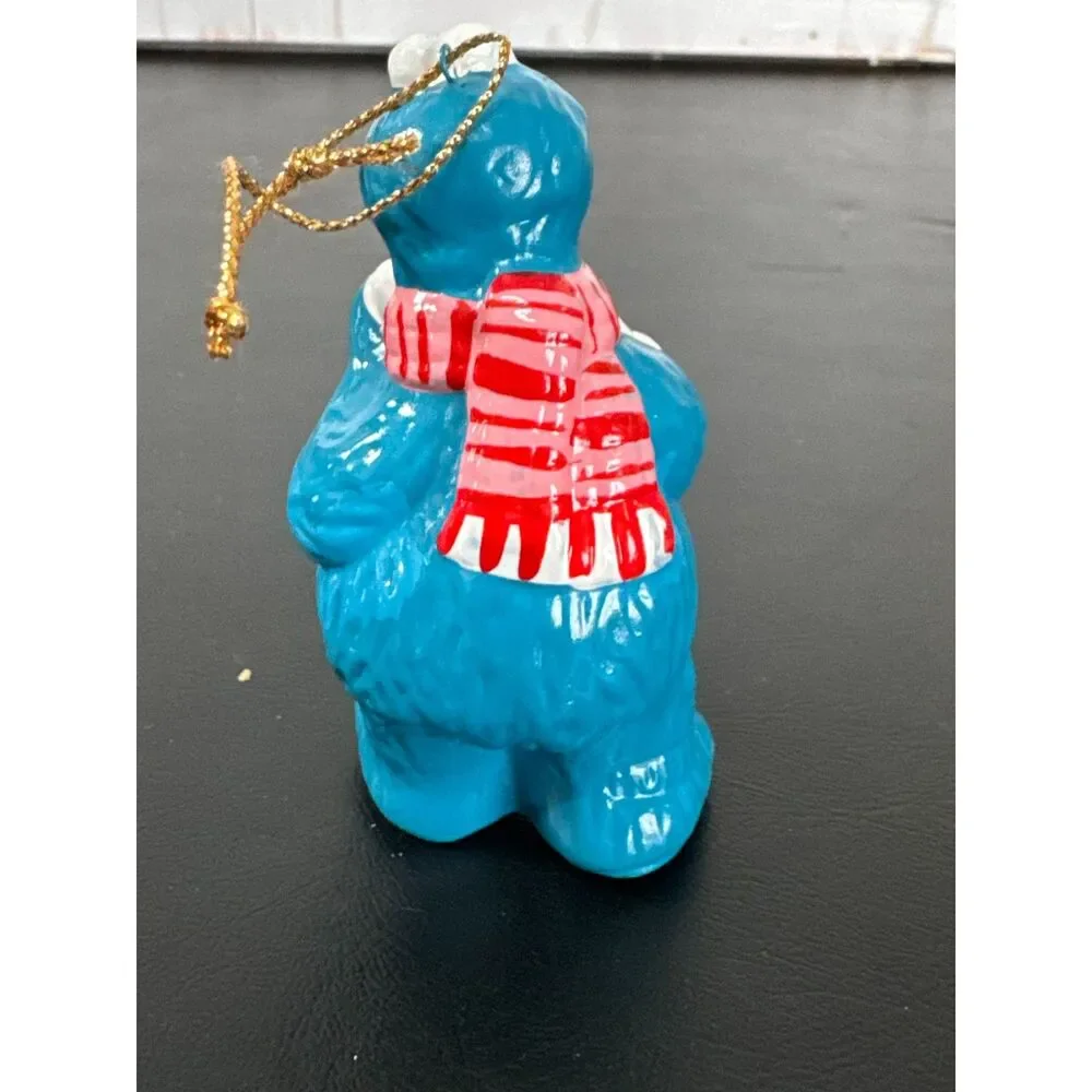 2 Sesame Street Cookie Monster Ceramic Ornaments